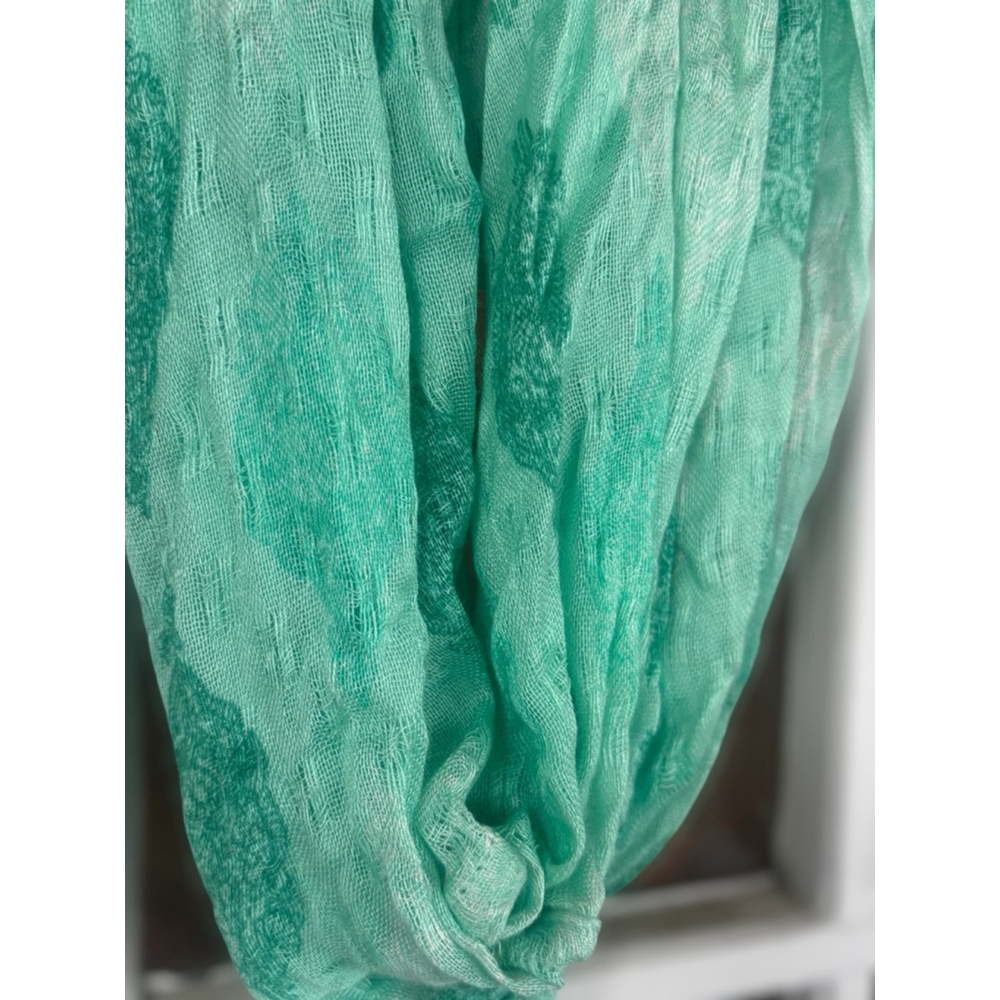 Charming Charlie Women's Turquoise Hand Dyed Gauze Weave Infinity Scarf Casual - Picture 3 of 9